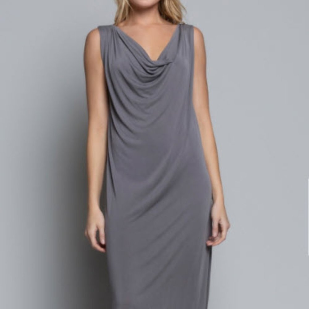 Smokey Grey Rose Petal Dress